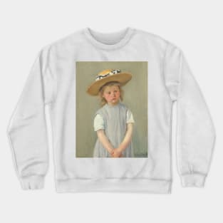 Child in a Straw Hat by Mary Cassatt Crewneck Sweatshirt